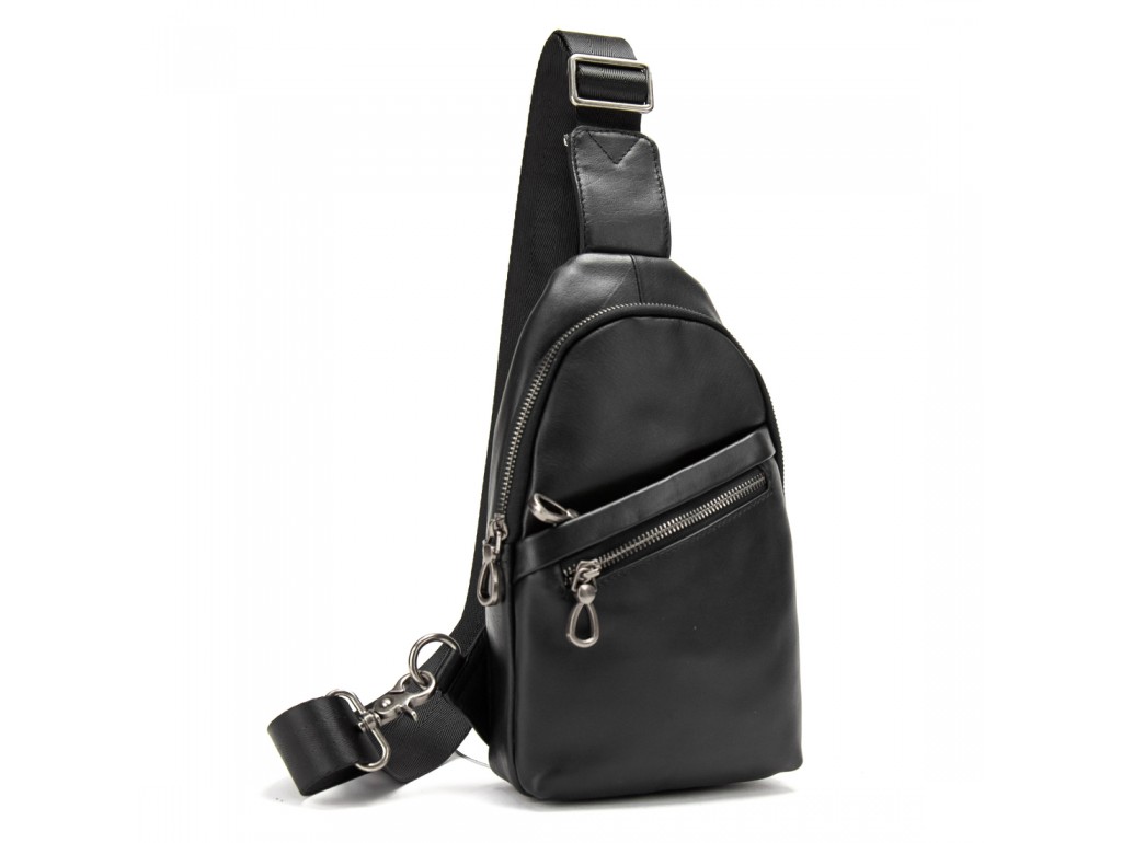 Сумка-слинг черная мужская Tiding Bag 10031A - Royalbag Фото 1