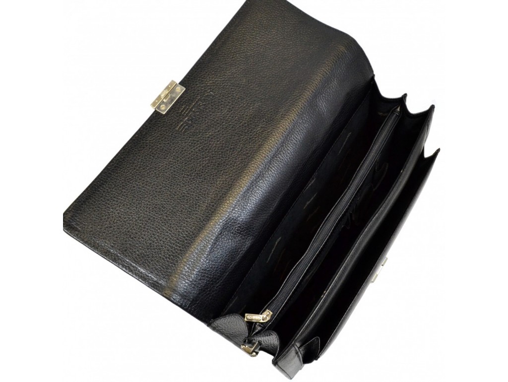 Портфель кожаный Desisan 2006-0 черный флотар - Royalbag