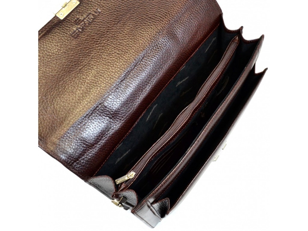 Портфель кожаный Desisan 2006-019 коричневый флотар - Royalbag