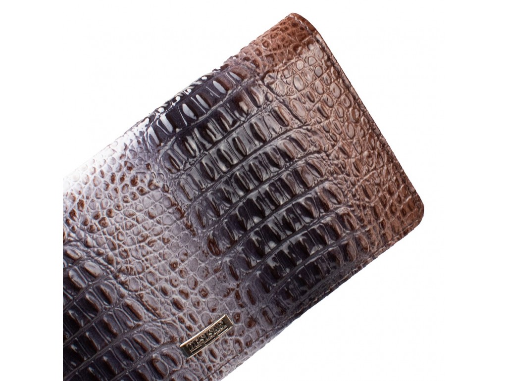 Кошелек женский кожаный Desisan 151-757 серый кроко лак - Royalbag