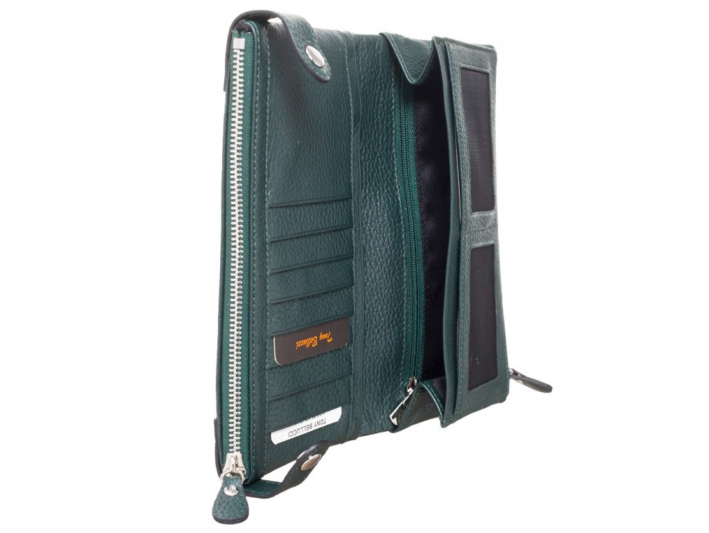 Кошелек женский кожаный Tony Bellucci T800-1005 зеленый - Royalbag