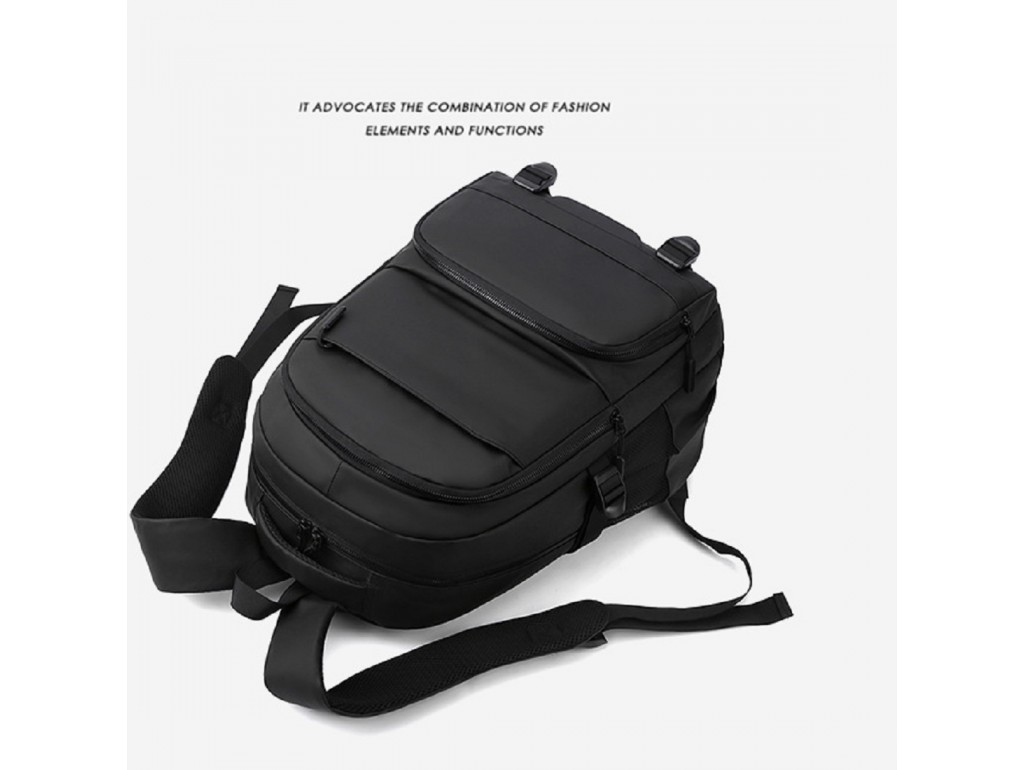 Вместительный текстильный черный рюкзак Confident ANT02-6656A - Royalbag