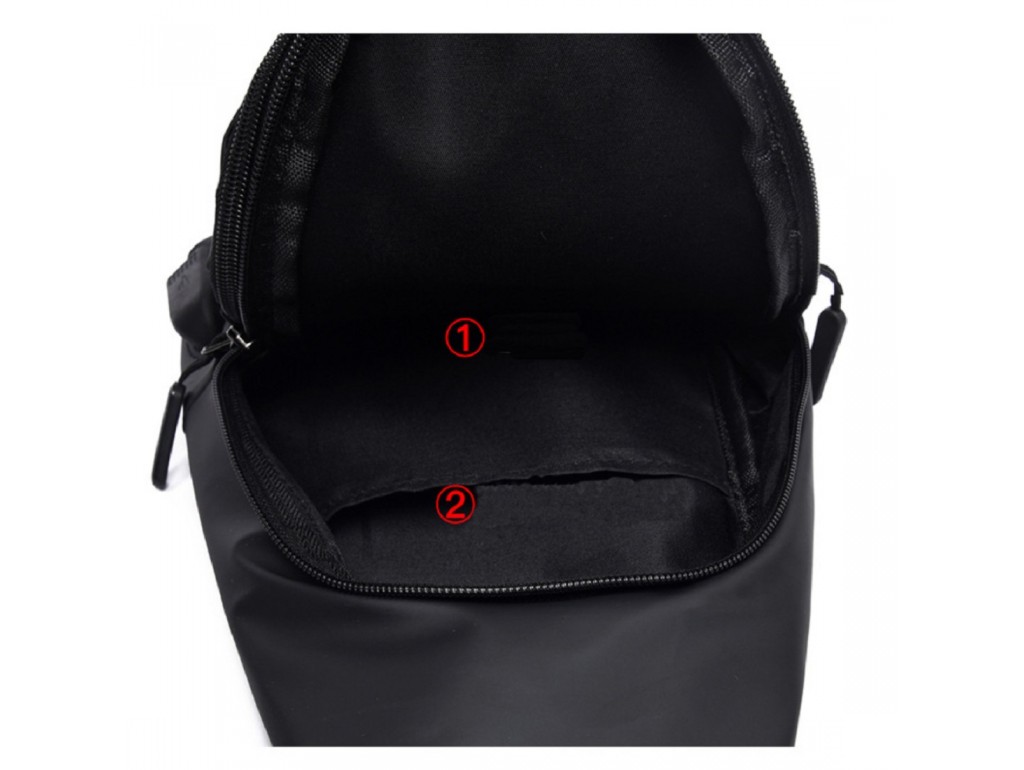 Сумка слінг текстильна чорного кольору Confident AT01-T-899-9A - Royalbag