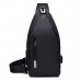 Сумка-слинг текстильная черного цвета Confident AT01-T-899-9A - Royalbag Фото 7