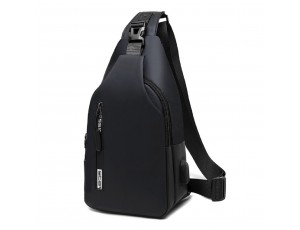 Сумка-слинг текстильная черного цвета Confident AT01-T-899-9A - Royalbag