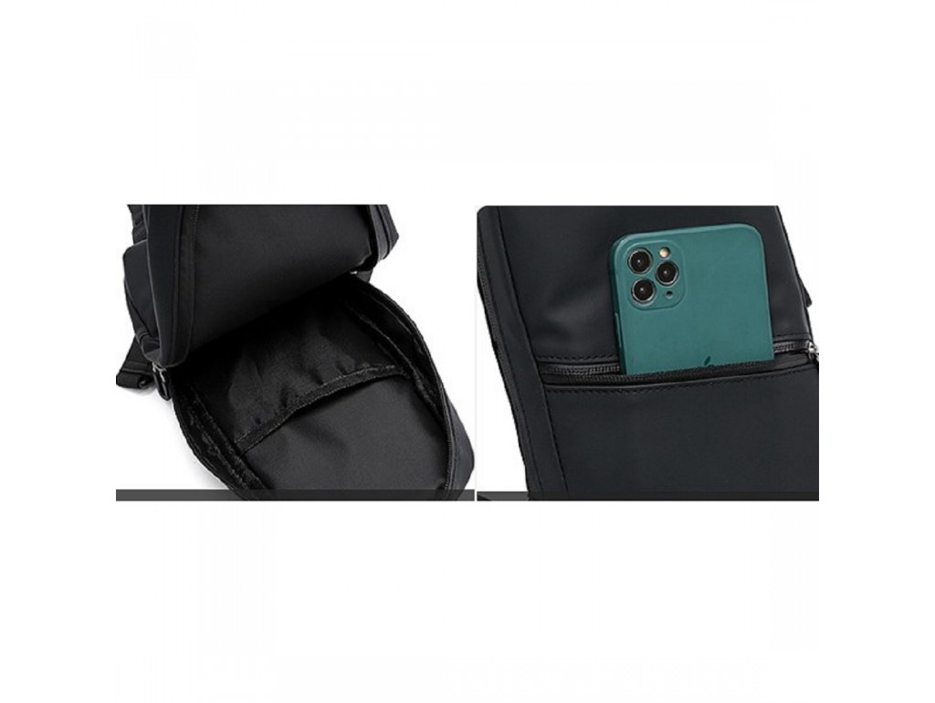 Класична сумка-слінг чорного кольору Confident AT05-T-438A - Royalbag