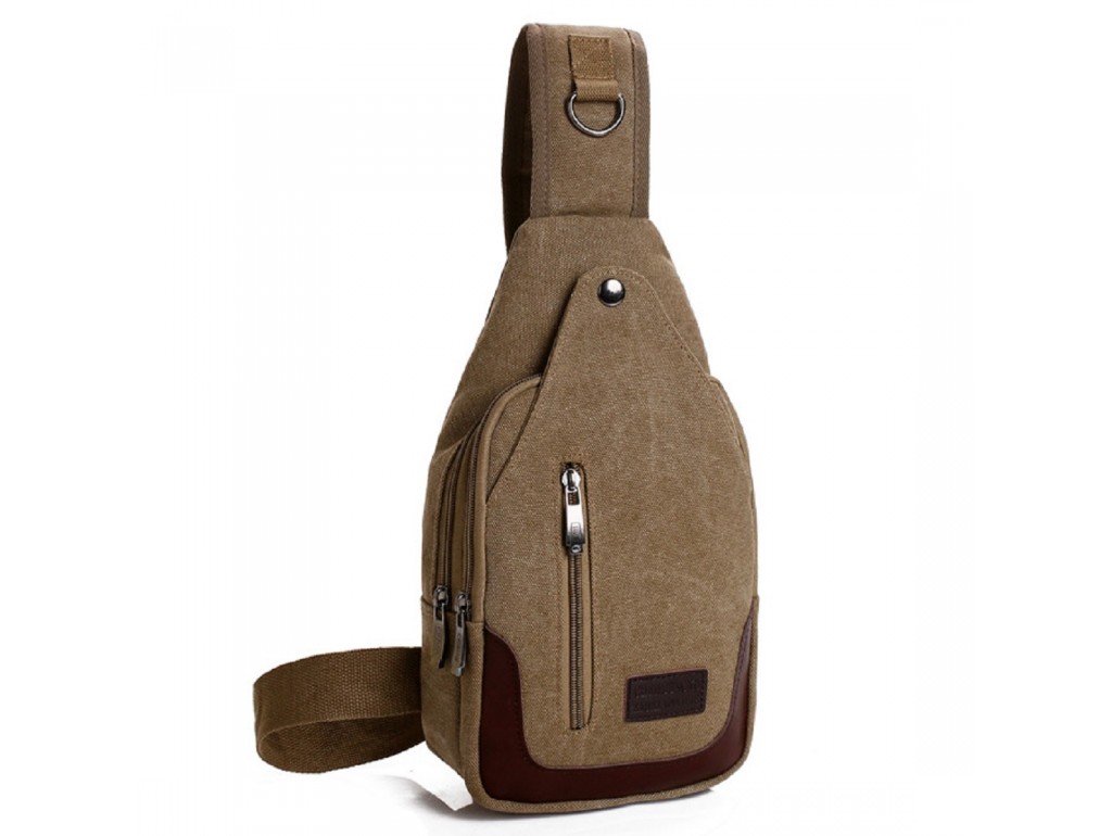 Рюкзак на одну шлейку коричневого кольору Confident AT06-T-0658C - Royalbag Фото 1
