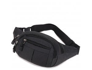 Мужская черная сумка на пояс Confident AT06-T-1189A - Royalbag