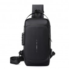 Текстильная сумка-слинг черного цвета Confident AT08-1232A - Royalbag