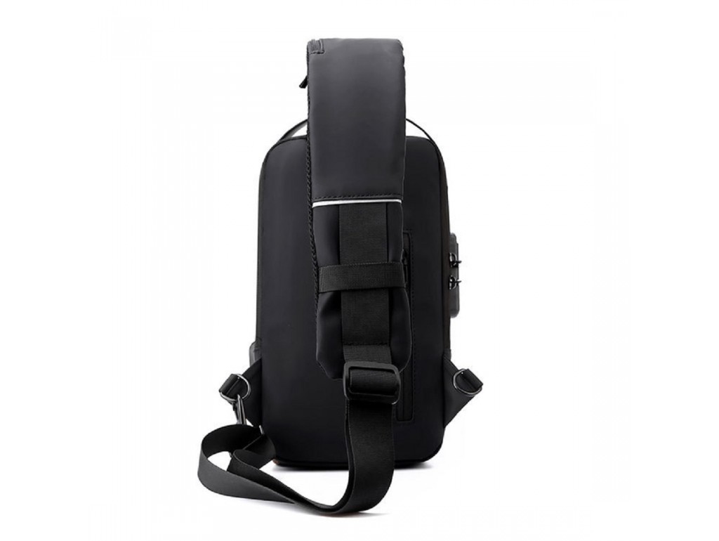 Текстильна сумка-слінг чорного кольору Confident AT08-1232A - Royalbag