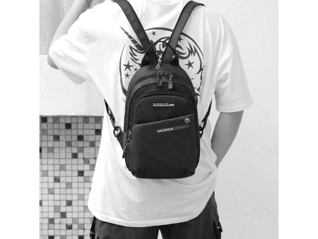 Вместительный текстильный черный рюкзак Confident AT08-6800A - Royalbag
