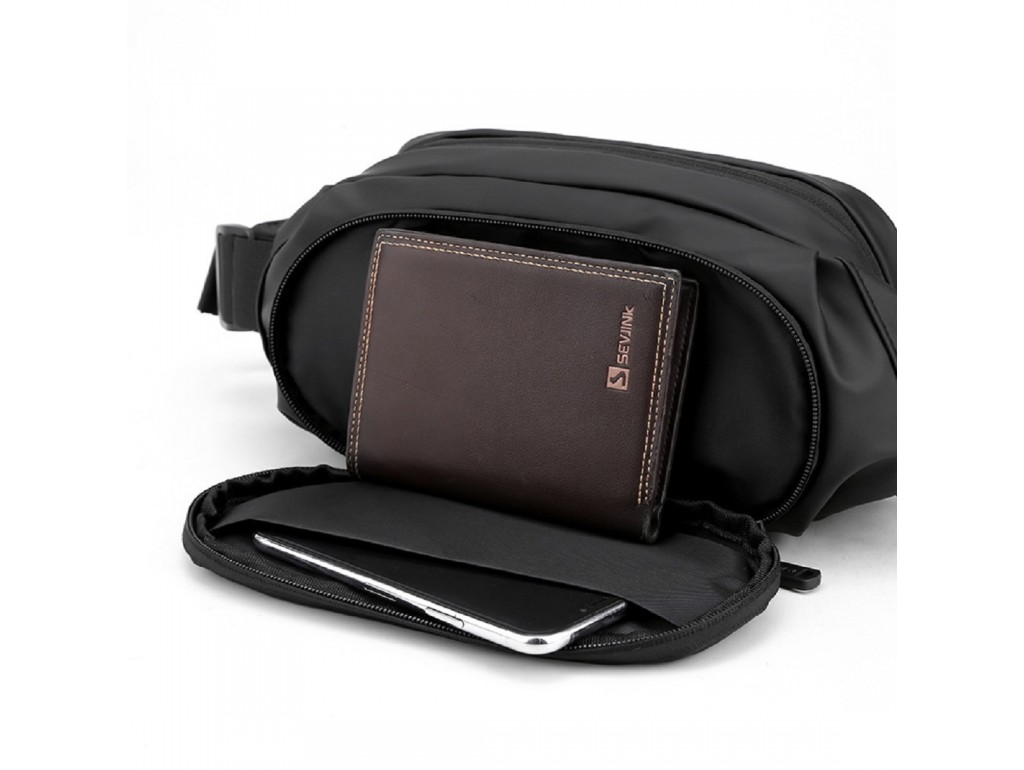 Мужская текстильная поясная сумка Confident AT08-T-1100-33A - Royalbag