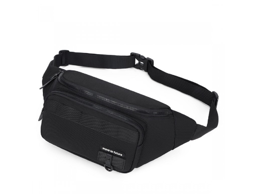 Классическая текстильная сумка на пояс черная Confident AT09-20516A - Royalbag Фото 1
