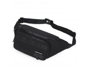 Классическая текстильная сумка на пояс черная Confident AT09-20516A - Royalbag