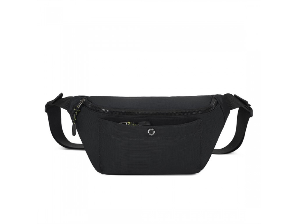 Классическая текстильная сумка на пояс черная Confident AT09-T-10866A - Royalbag