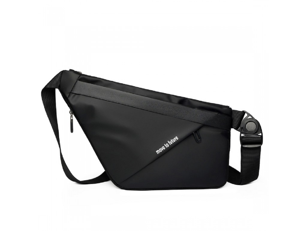 Стильная черная текстильная сумка на пояс Confident AT09-T-23343A - Royalbag Фото 1