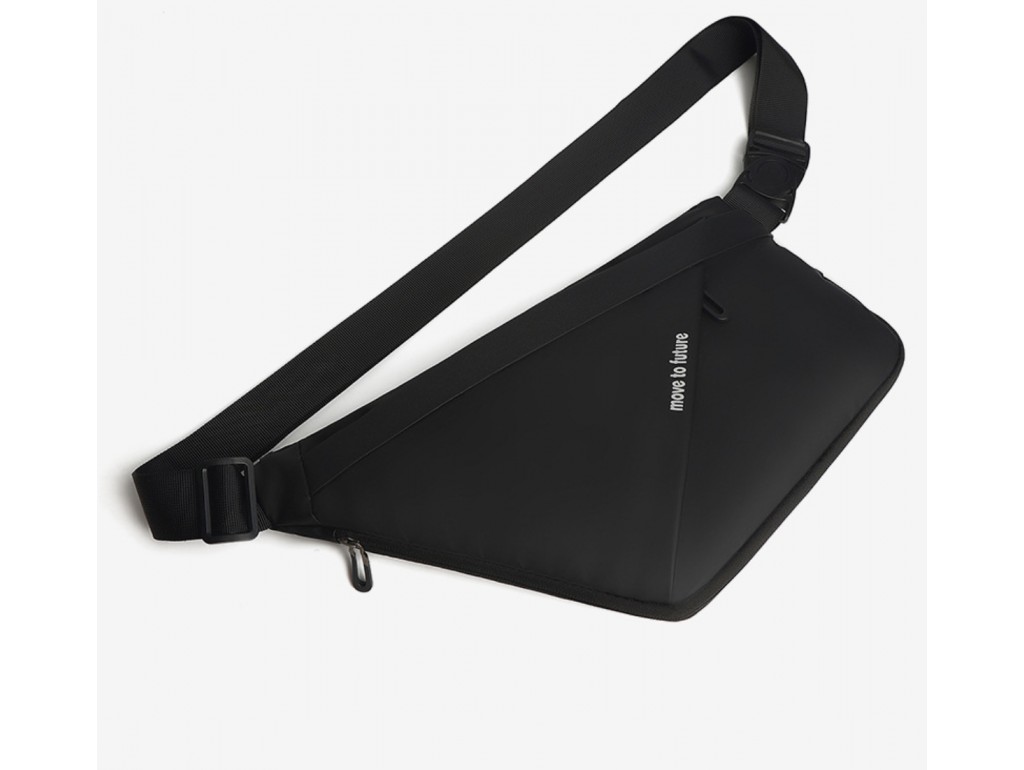 Стильная черная текстильная сумка на пояс Confident AT09-T-23343A - Royalbag