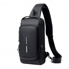 Текстильная сумка-слинг черного цвета Confident AT09-T-23916A - Royalbag