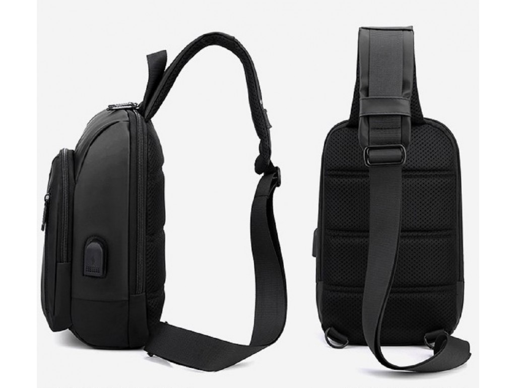 Каркасная сумка слинг черная Confident ATN01-T-X2032A - Royalbag