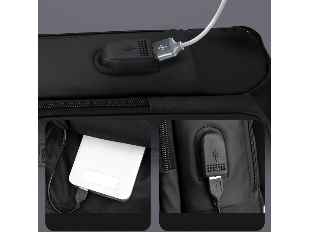 Каркасна сумка слінг чорна Confident ATN01-T-X2032A - Royalbag