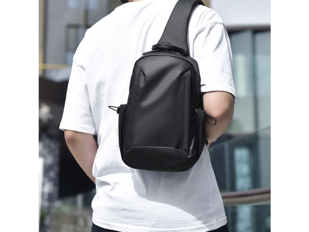 Текстильна сумка слінг чорного кольору Confident ATN02-S039A - Royalbag