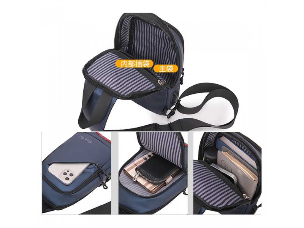 Зручна чоловіча текстильна сумка слінг Confident ATN02-T-HS9006A - Royalbag