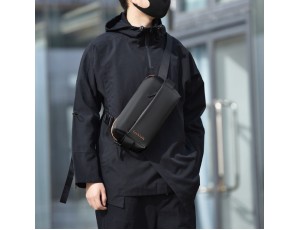 Текстильна сумка слінг чорного кольору Confident ATN02-Z0344A - Royalbag