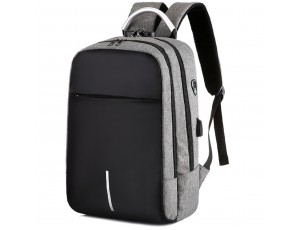 Текстильний сірий чоловічий рюкзак для ноутбука Tiding Bag BPT01-CV-9006G - Royalbag