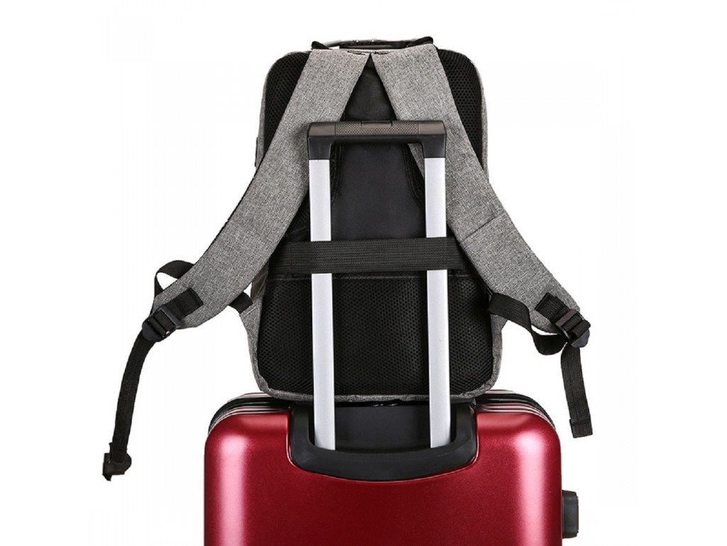 Текстильний сірий чоловічий рюкзак для ноутбука Tiding Bag BPT01-CV-9006G - Royalbag