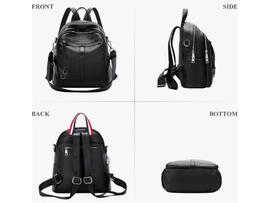 Шкіряний жіночий чорний рюкзак Olivia Leather F-FL-NWBP27-1138A - Royalbag