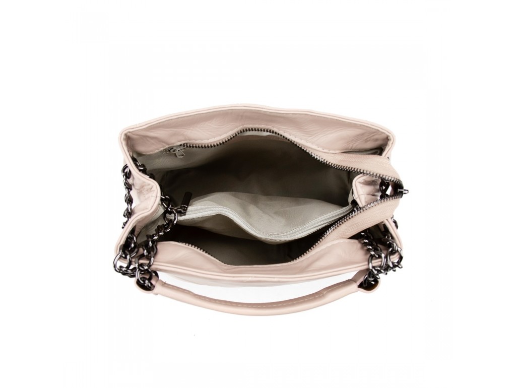 Женская стеганая кожаная сумочка нежно розовая Firenze Italy F-IT-1039P - Royalbag