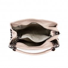 Жіноча стьобана шкіряна сумочка ніжно рожева Firenze Italy F-IT-1039P - Royalbag