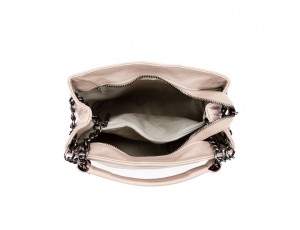 Жіноча стьобана шкіряна сумочка ніжно рожева Firenze Italy F-IT-1039P - Royalbag