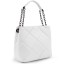 Женская стеганая кожаная сумочка белая Firenze Italy F-IT-1039W - Royalbag