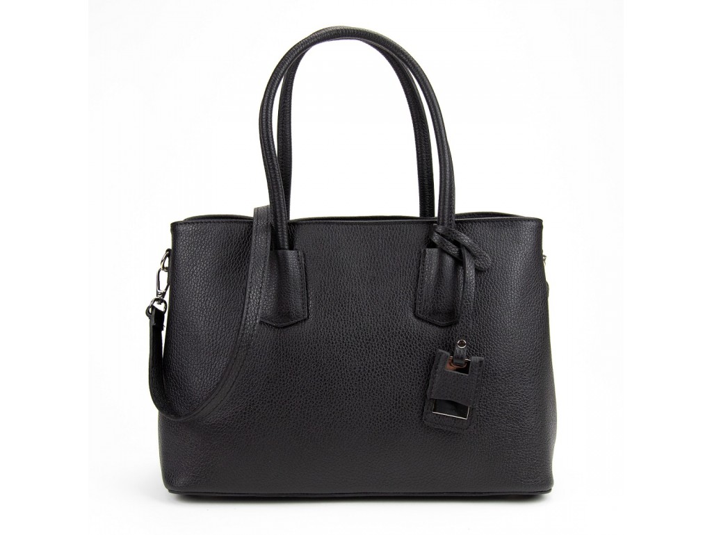 Класична жіноча шкіряна чорна сумка Firenze Italy F-IT-7601A - Royalbag