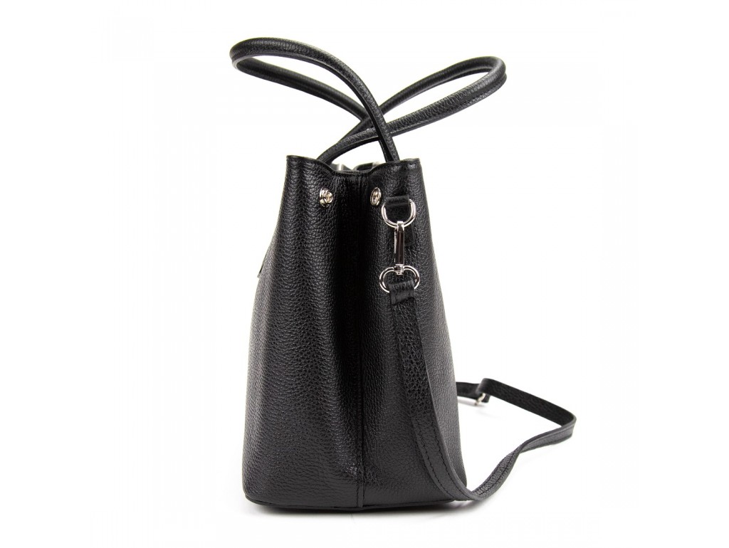 Классическая женская кожаная черная сумка Firenze Italy F-IT-7601A - Royalbag