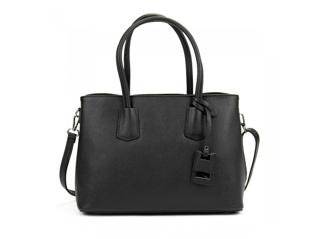 Классическая женская кожаная черная сумка Firenze Italy F-IT-7601A - Royalbag