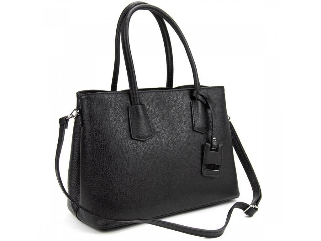 Класична жіноча шкіряна чорна сумка Firenze Italy F-IT-7601A - Royalbag Фото 1