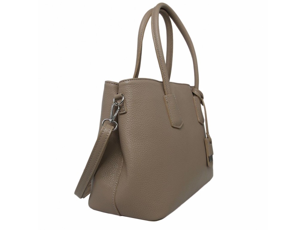 Класична жіноча шкіряна бежева сумка Firenze Italy F-IT-7601B - Royalbag