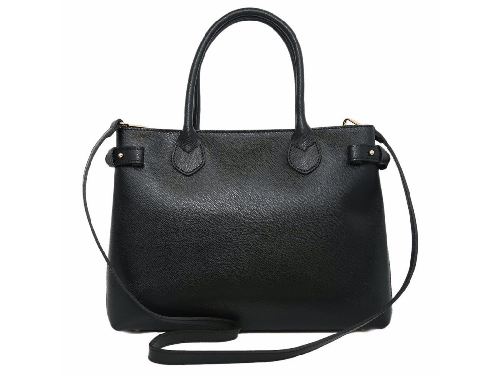 Классическая женская черная кожаная сумка Firenze Italy F-IT-7611A - Royalbag