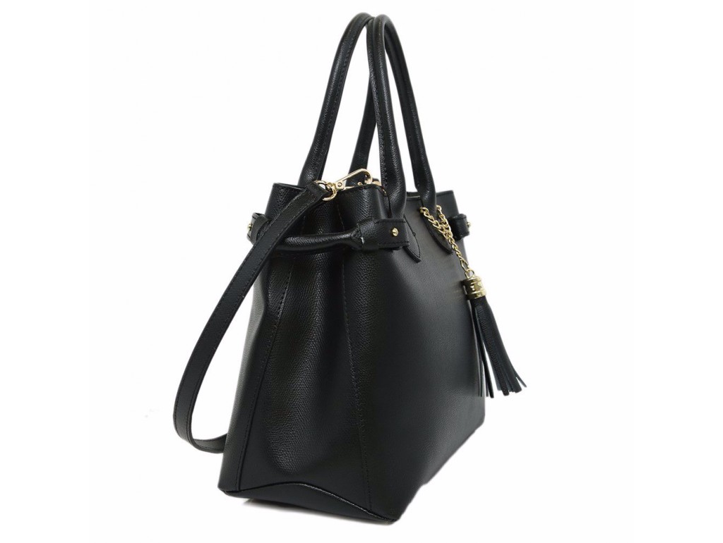 Класична жіноча чорна шкіряна сумка Firenze Italy F-IT-7611A - Royalbag