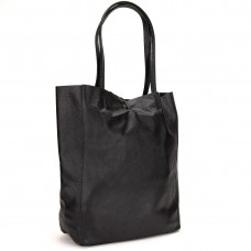 Жіноча шкіряна чорна сумка шоппер Firenze Italy F-IT-7622A - Royalbag