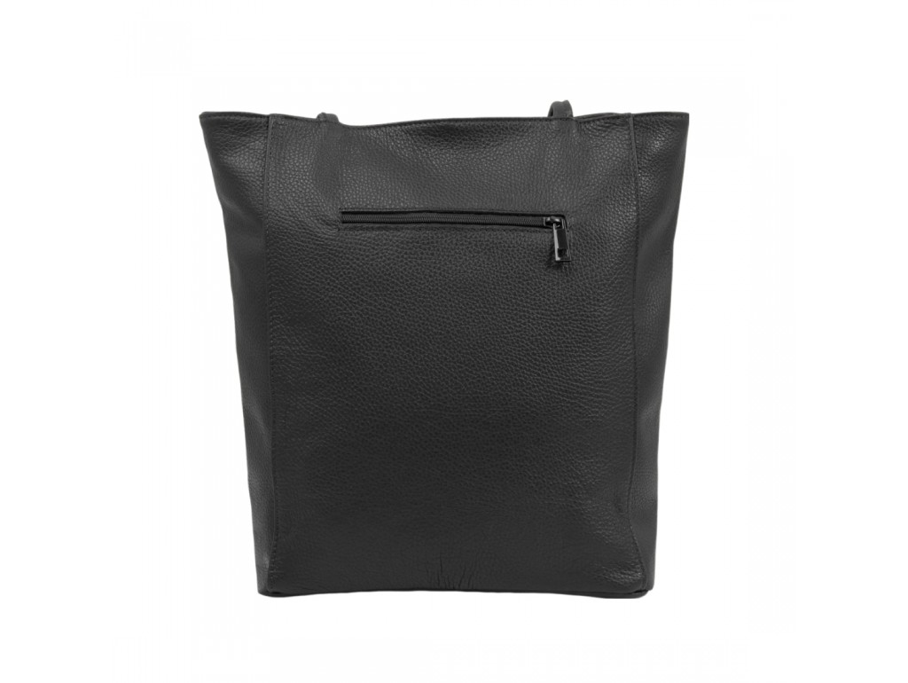 Жіноча шкіряна сумка чорний шоппер Firenze Italy F-IT-7622AM - Royalbag