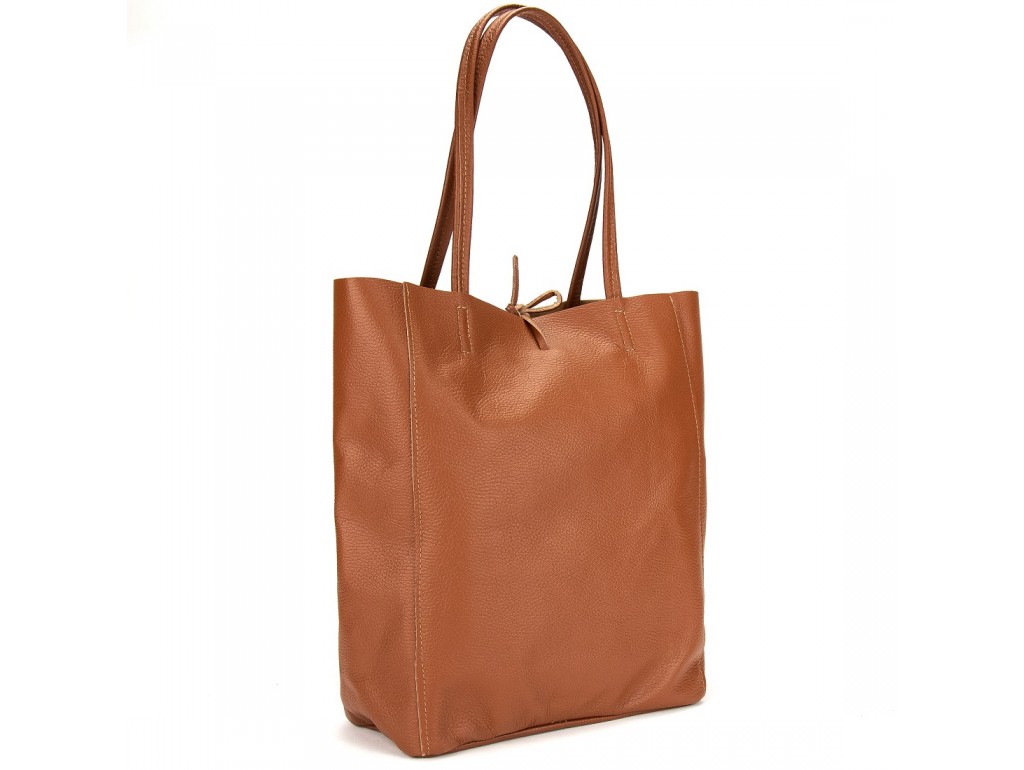 Жіноча шкіряна коричнева сумка шоппер Firenze Italy F-IT-7622С - Royalbag