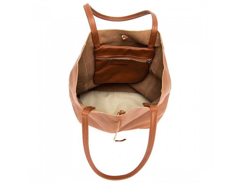 Жіноча шкіряна коричнева сумка шоппер Firenze Italy F-IT-7622С - Royalbag