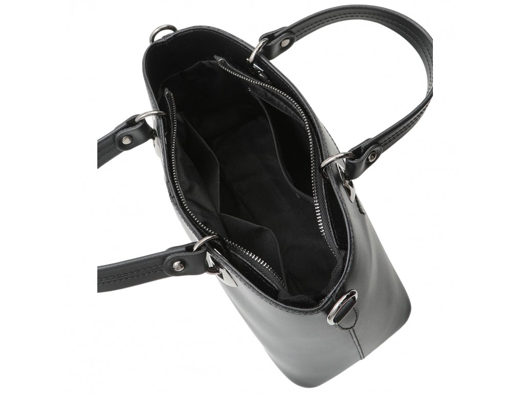 Черная кожаная женская сумка средних размеров Firenze Italy F-IT-7627A - Royalbag