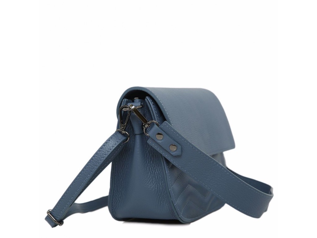 Шкіряна синя сумка кросбоді з клапаном Firenze Italy F-IT-9809BL - Royalbag
