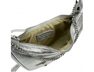 Женская серебристая сумка полукруглой формы Firenze Italy F-IT-98103S-S - Royalbag