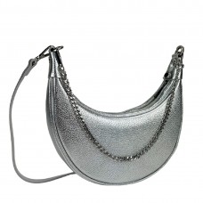 Женская серебристая сумка полукруглой формы Firenze Italy F-IT-98103S-S - Royalbag Фото 2