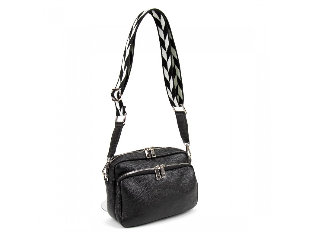 Жіноча шкіряна сумочка з широким ременем Firenze Italy F-IT-9830-1A - Royalbag
